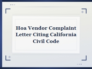 Filing an Hoa Vendor Complaint Under California Civil Code