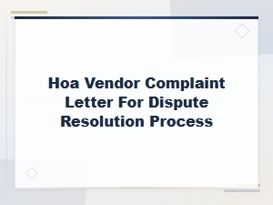 Hoa Vendor Billing Dispute: Complaint Letter Guide