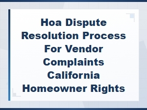 California Hoa Vendor Complaint Letter Template