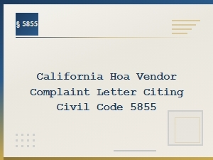 How to File an Hoa Vendor Complaint Under Civil Code 5855